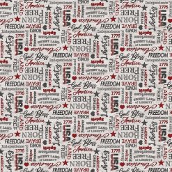 My America Inspirational Words | Light Gray Multi| Northcott Fabrics
