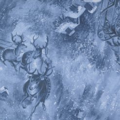 Blizzard Blues, Santas Sleigh Ride Christmas Santa Reindeer, Blue, Moda