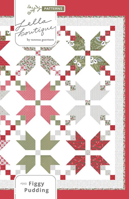 Figgy Pudding Quilt Kit includes Paper Pattern, Christmas Themed Fabrics Figgy Pudding Quilt Kit includes Paper Pattern