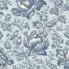 Picture of blue flowers on blue green 108" wide backing fabric