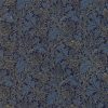 Picture of gold florals in metallic on beautiful blue background fabric