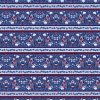 Picture of blue border fabric with flowers