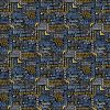 Picture of words and spooky sayings on blue fabric