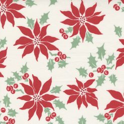 Holly Jolly Christmas Fabric, Poinsettias, Moda