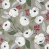 Picture of white flowers on gray fabric
