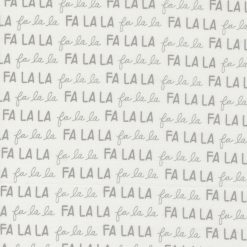 Picture of Falalalalala on white background fabric