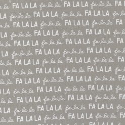 Picture of Christmas spirit words and letters on dove gray fabric