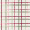 Picture of red and green plaid stripes on white fabric