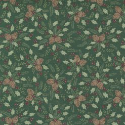 Picture of green fabric with holly from Home Sweet Holidays collection
