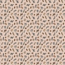 Picture of pine cones on taupe background fabric
