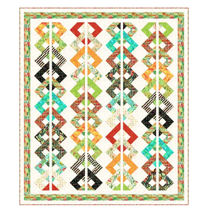 Picture of Garden Weave Quilt Kit featuring My Mother's Garden fabrics by Northcott PTNP007-10 Picture of Garden Weave Quilt Kit featuring My Mother's Garden fabrics by Northcott