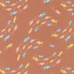Picture of fish on coral background fabric