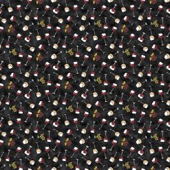 Wine glasses on black fabric