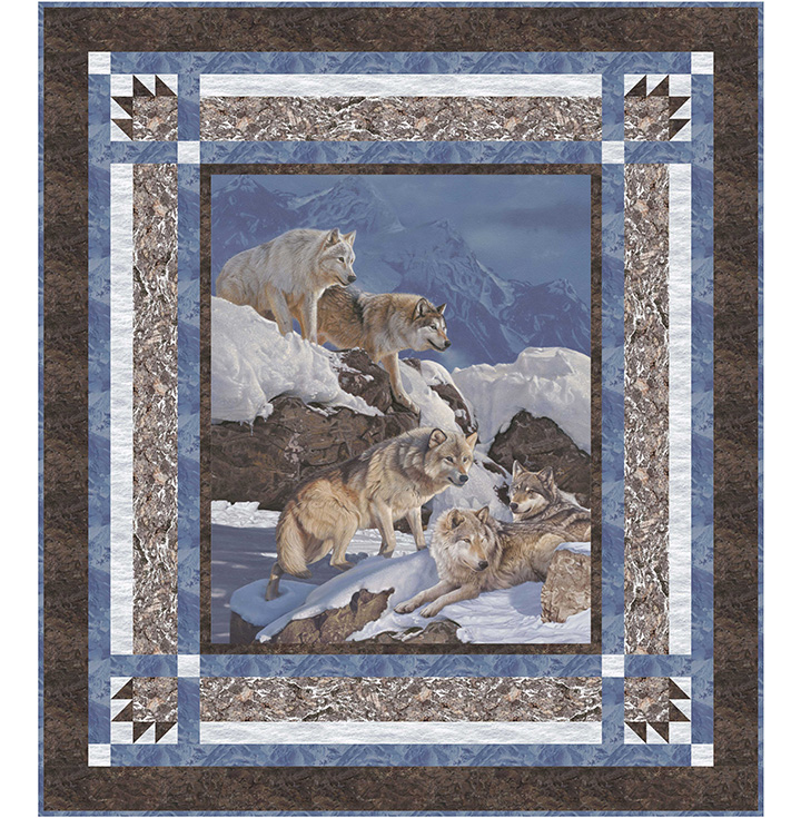 Wolf Pack Quilt Kit Picture of Wolf Pack quilt by Northcott