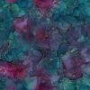 This is picture of blue, teal and purple fabric.