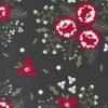 Picture of Starberry fabric with black background and red flowers