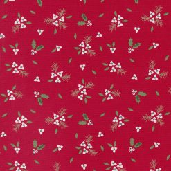 Picture of daisy flowers on bright red background fabric