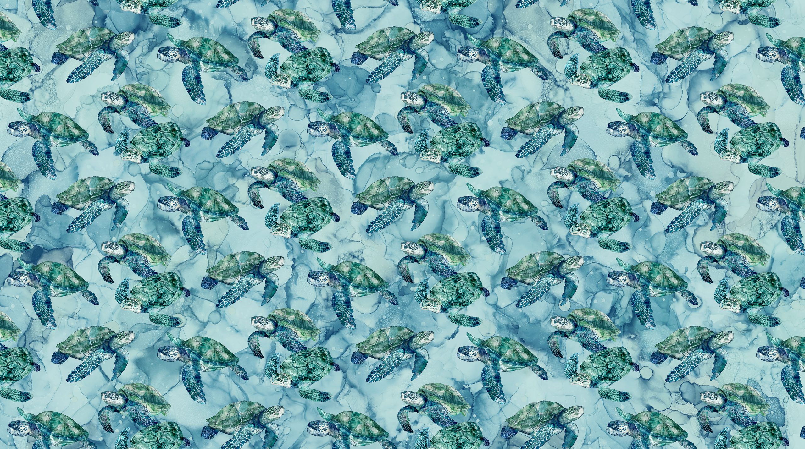 Sea Breeze, Turtles, Blue Multi, Northcott, DP27097-44 Picture of fabric with turtles, Northcott fabric