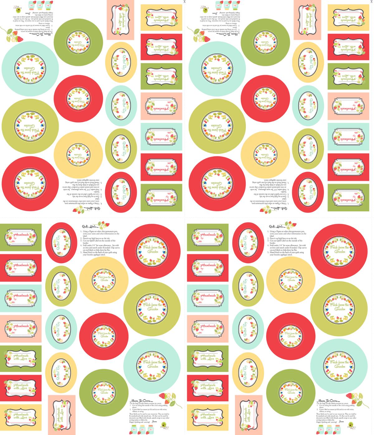 Homemade Canning Label Panel, Fig Tree Co. Fabric canning labels by Fig Tree Co.
