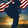 Stars and Stripes Soldier and Son Patriotic Panel