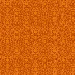 Hallow's Eve, Orange Damask Fabric by Northcott