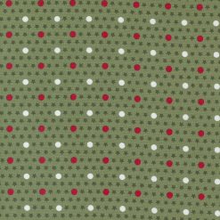 Starberry Polka Dots and Stars, Green, Moda Fabric