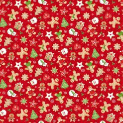 Sugar Coated Red Multi fabric, Northcott