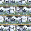 Naturescapes Border Stripe, loons of a lake fabric