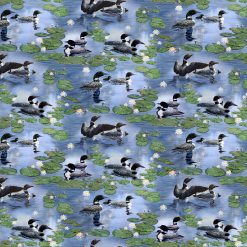 Still Waters Loons on Lake fabric Northcott