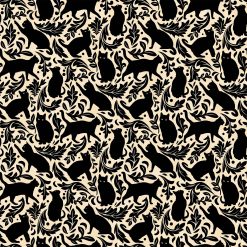 Hallow's Eve, Cat Damask, Northcott 27088-12