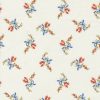 Sunrise Side, Cream, Floral on white background, Moda