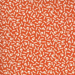 Mr. Bones fabric on orange background, Midnight Magic 2, Moda