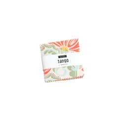 Tango Mini Charm Pack, Floral fabrics in coral, green, yellow