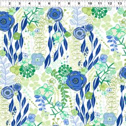 Margot Flowing Floral White, Clothworks Y3662-1