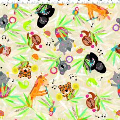 Jungle Drums Digital Animals, Light Khaki, Clothworks Y3736-11