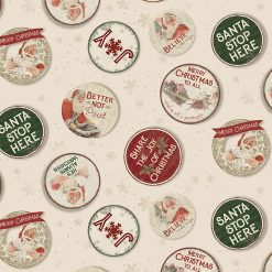 Better Not Pout Digital Ornaments, Cream, Clothworks Y3784-57
