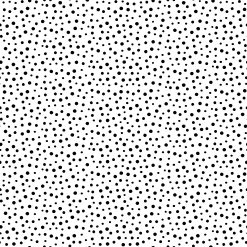 This is Susybee's Irregular Dot fabric in white with black dots.