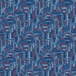 Cowboy Blues words fabric