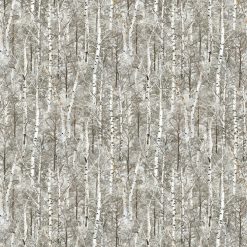 Fabric of forest and birch trees from the Wild at Heart fabric line by Northcott