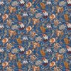 Cowboy Blues fabric with boots, ropes and cowboy hats on blue background