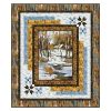 This quilt kit features First Snow fabrics manufactured by Northcott.