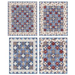 Trip Around the Rodeo is a quilt kit with fabrics featuring Cowboy Blues by Northcott.