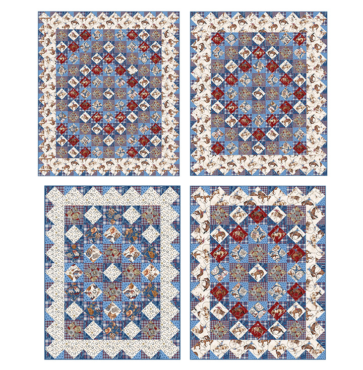 Trip Around the Rodeo Quilt Kit Trip Around the Rodeo is a quilt kit with fabrics featuring Cowboy Blues by Northcott.