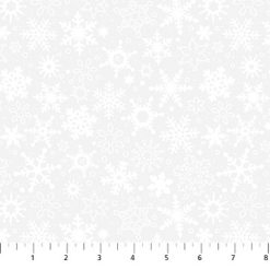 White-on-white snowflake fabric from Basically Black & White by Patrick Lose for Northcott, style 10011-10.