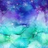 Snowflake fabric with ombré background from Northcott’s Midwinter Magic collection in blue, turquoise, and purple watercolor tones.