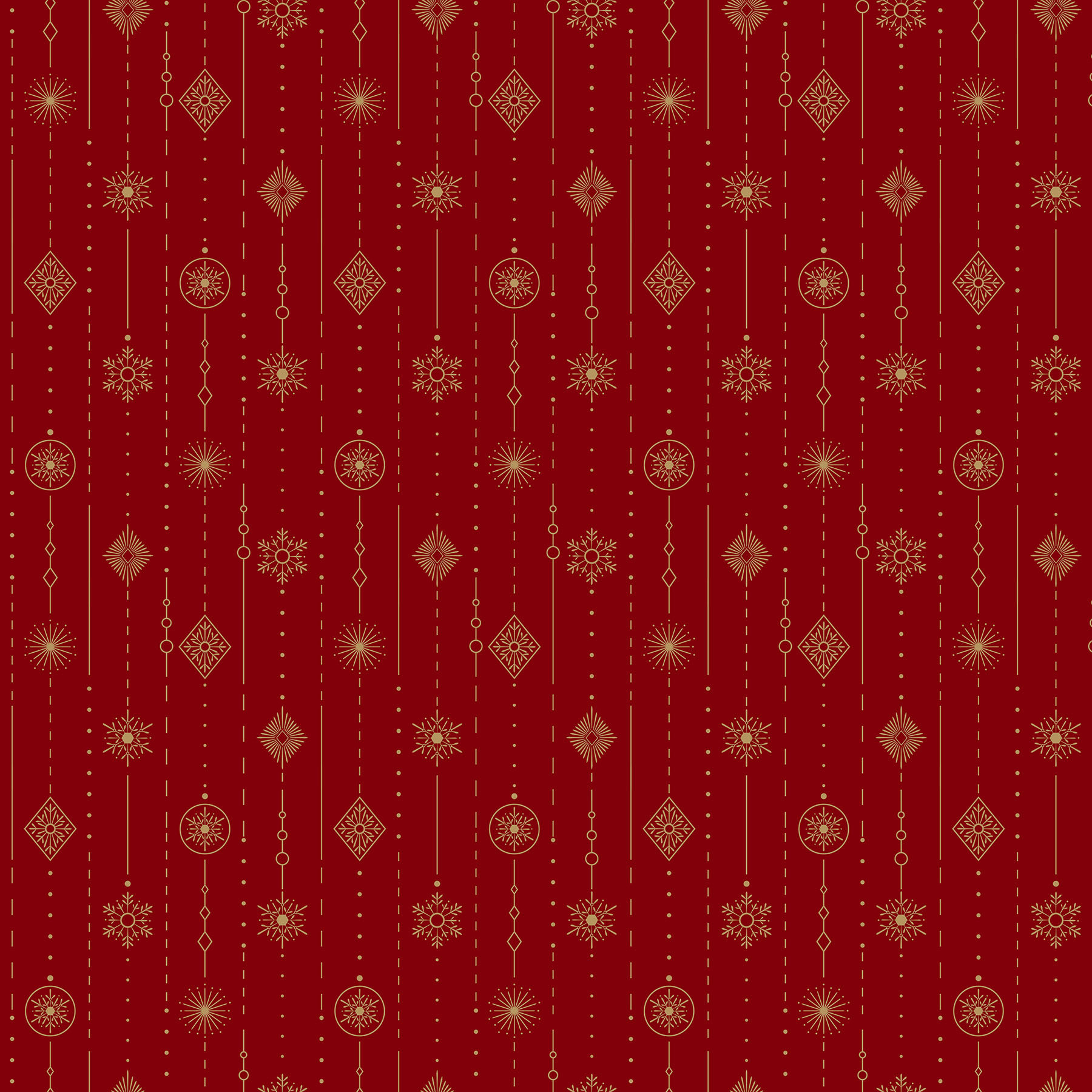 Sparkle, Northcott P26994M-24 Red Christmas stripe fabric – Northcott Sparkle Collection by Patrick Lose with gold metallic snowflakes, ornaments, and stripes.