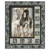 Main Attraction Quilt Kit featuring Pedigree fabric by Northcott – 55” x 66” quilt with Running Horses panel centerpiece, framed by textured blenders and Big Dots.