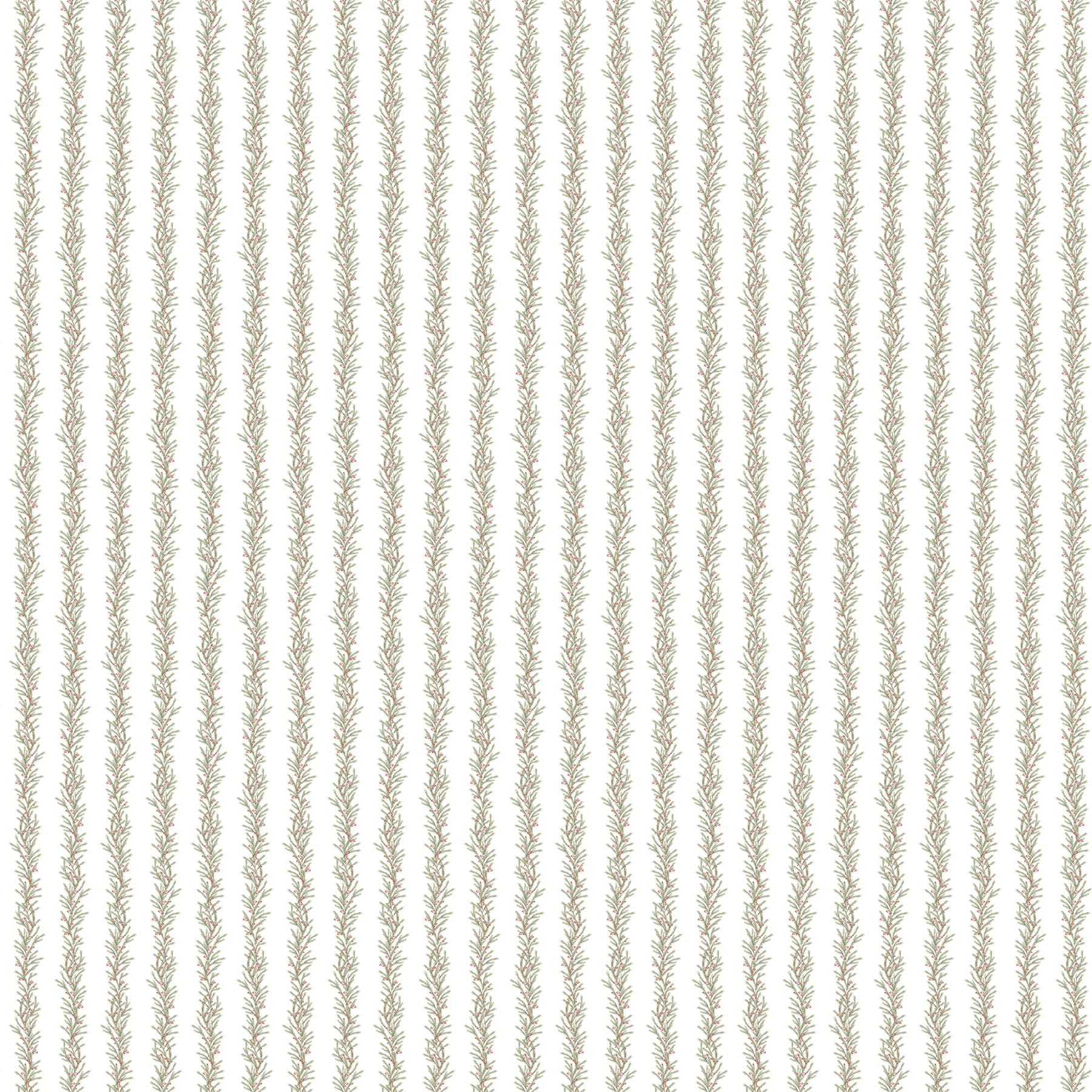 The Christmas Mouse, Plaid, F28041-10 The Christmas Mouse flannel by Northcott with pine branch and berry stripes on cream background