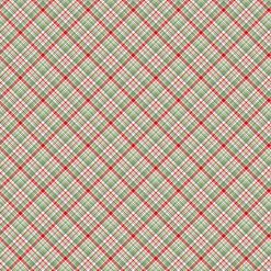 The Christmas Mouse flannel by Northcott with red, green, white, and gray plaid design