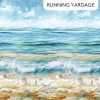 “The Great Outdoors – Coastal Ombre DP28451-44 by Northcott – digitally printed running-yardage quilting cotton with seashell beach, ocean waves, blue sky – Lightning Bugs Quilt Studio”